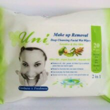 یونیلد دستمال مرطوب پاک کننده آرایش 20برگی   – پوست خشک و حساس