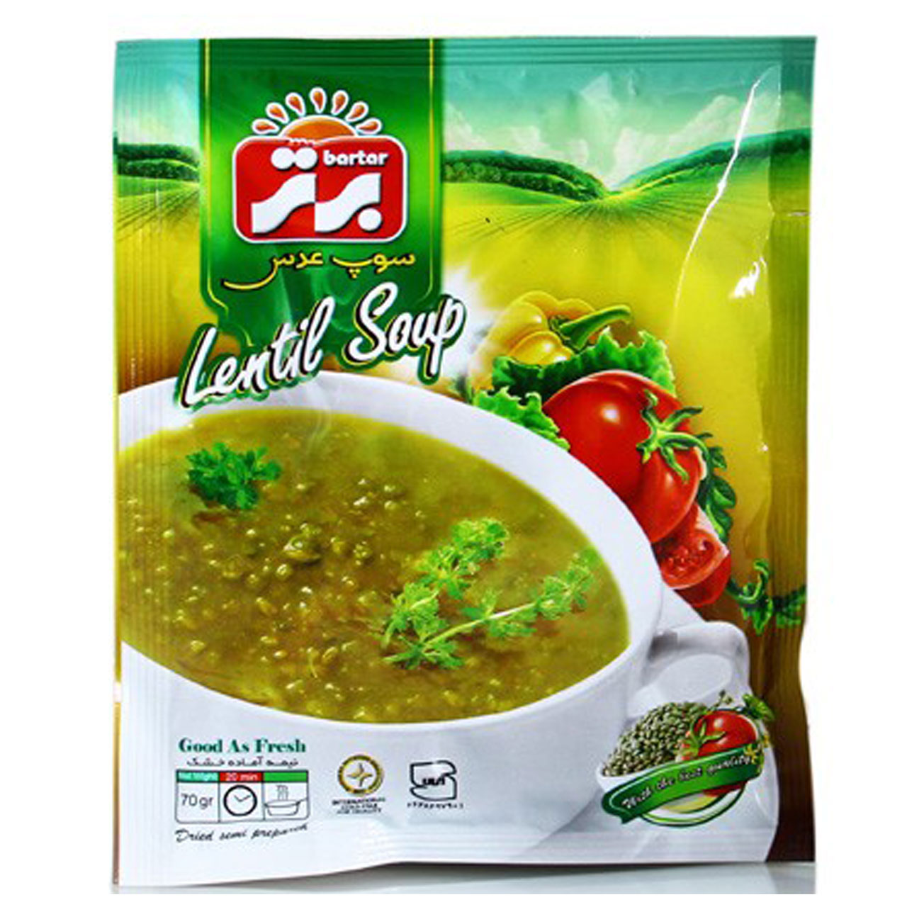 برتر سوپ عدس نیمه آماده 70گرم