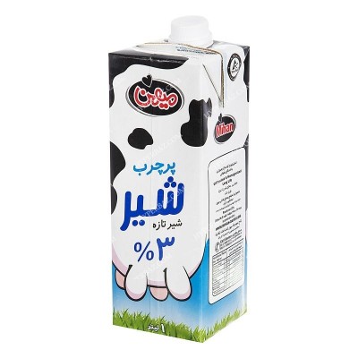 میهن شیر 1 لیتری ساده پرچرب
