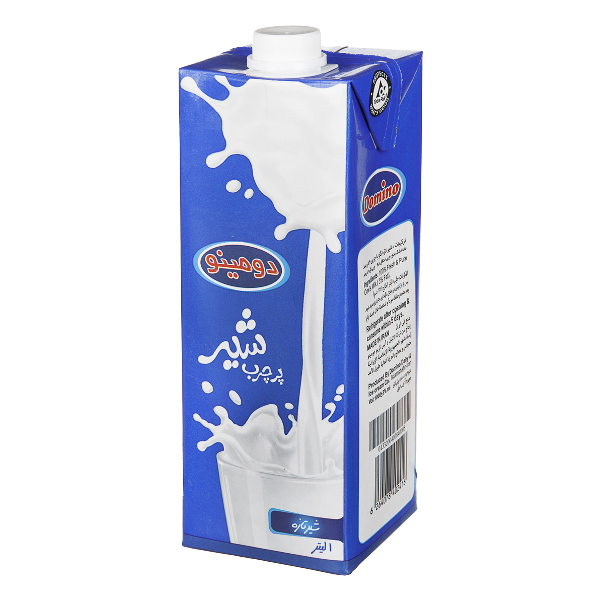 دومینو شیر استریلیزه 1لیتری پاکتی پر چرب