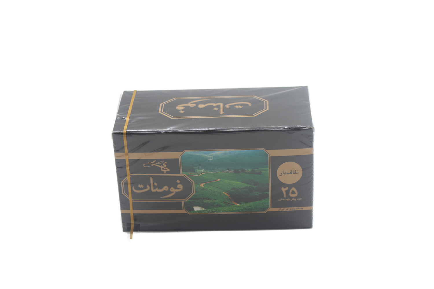 فومنات چای کیسه ای سیاه لفافدار طلایی  25عددی